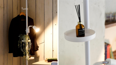 付属のフックとトレーの使用例