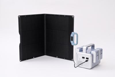 ⑤太陽光パネルと接続し充電