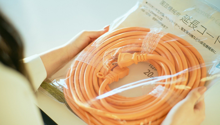 園芸用の延長コード。久保が初めて直接やり取りした海外メーカーのもので、思い入れが深い。