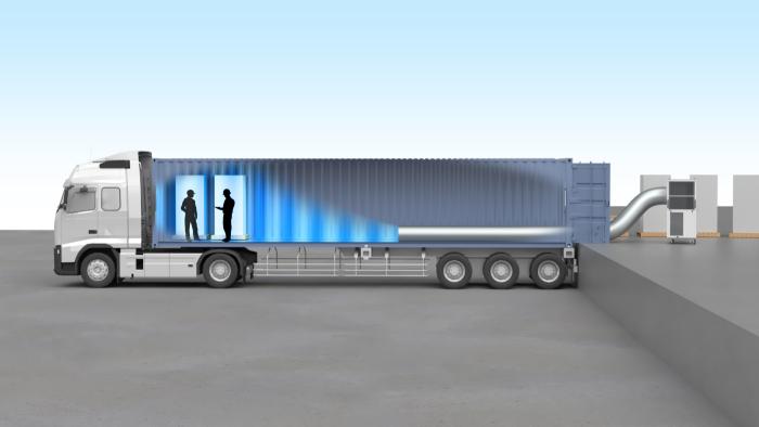 コンテナ内でのダクト使用イメージ